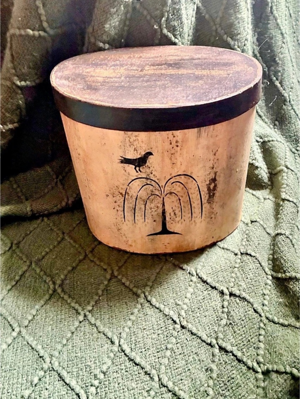 Primitive paper-mache nesting boxes